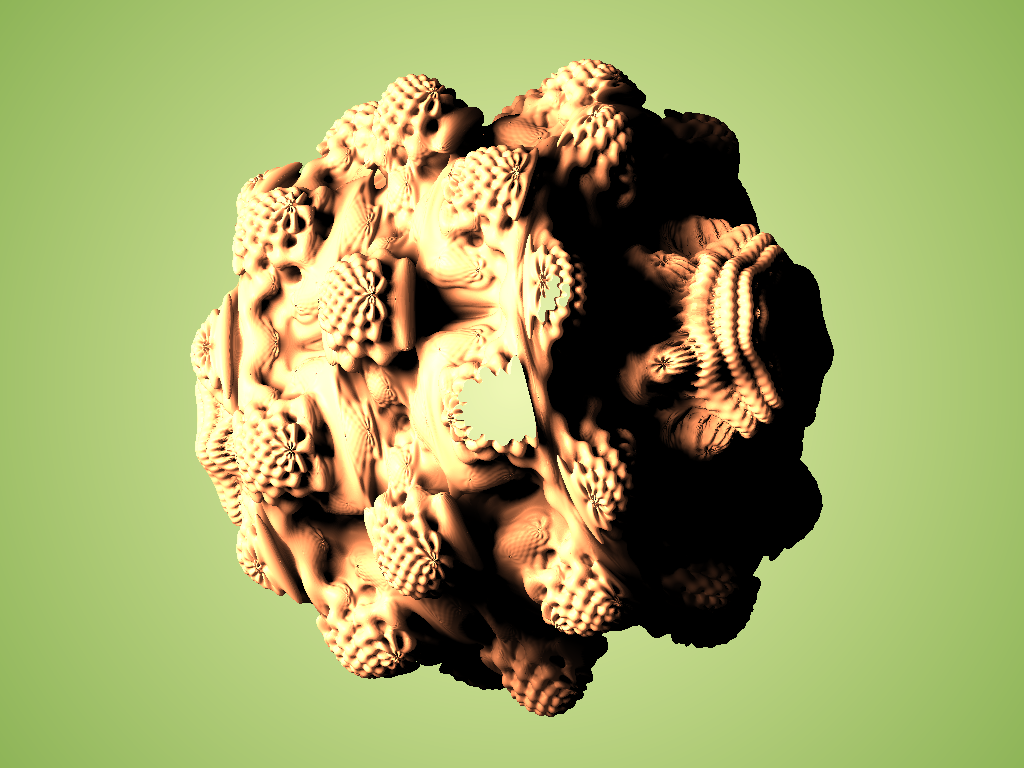 First Mandelbulb render, full of programming bugs